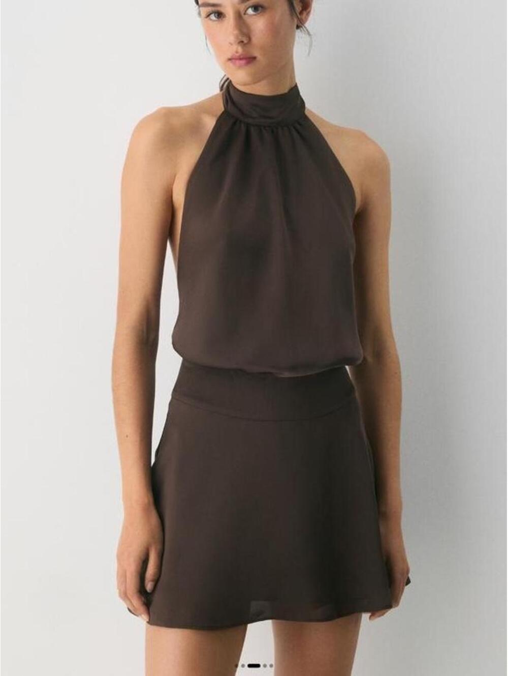 Aritzia Possie Satin Dress | Rich Mocha Brown 🌰✨ | Size 4 - Picture 2 of 7